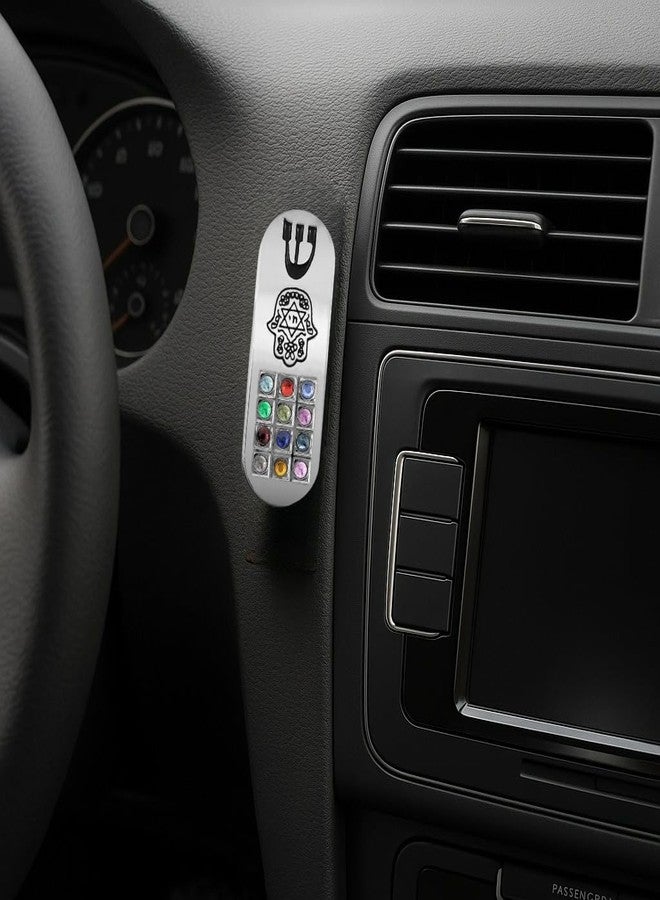 تاليسمان فور يو مزوزة سيارة للحماية من تاليسمان فور يو مع لفافة صلاة للمسافرين، مزوزة همسة هوشن من إسرائيل، القدس، فن يهودي، هدية - Image 4