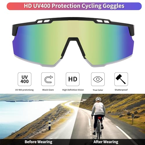 Karsaer Sports Sunglasses for Men and Women, UV400 Protection Cycling Sunglasses Golf Baseball Driving Fishing E1146 - Image 3