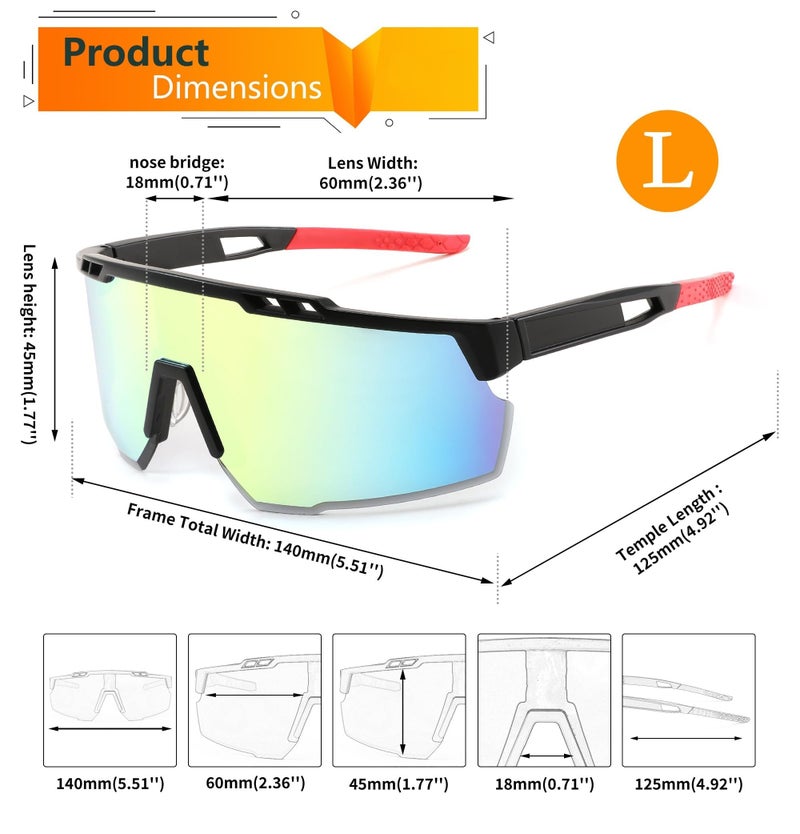 Karsaer Sports Sunglasses for Men and Women, UV400 Protection Cycling Sunglasses Golf Baseball Driving Fishing E1146 - Image 4