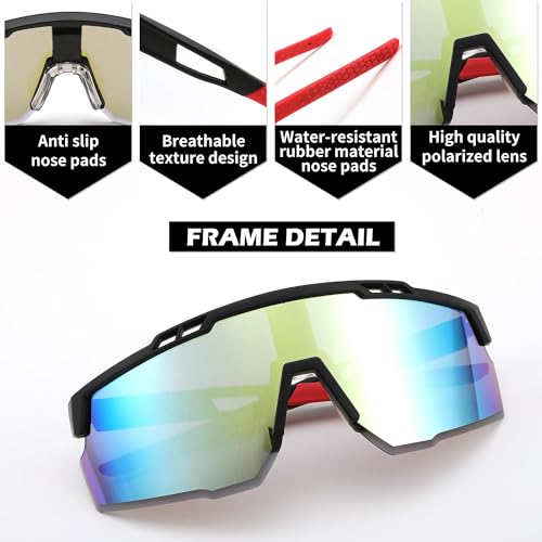 Karsaer Sports Sunglasses for Men and Women, UV400 Protection Cycling Sunglasses Golf Baseball Driving Fishing E1146 - Image 2