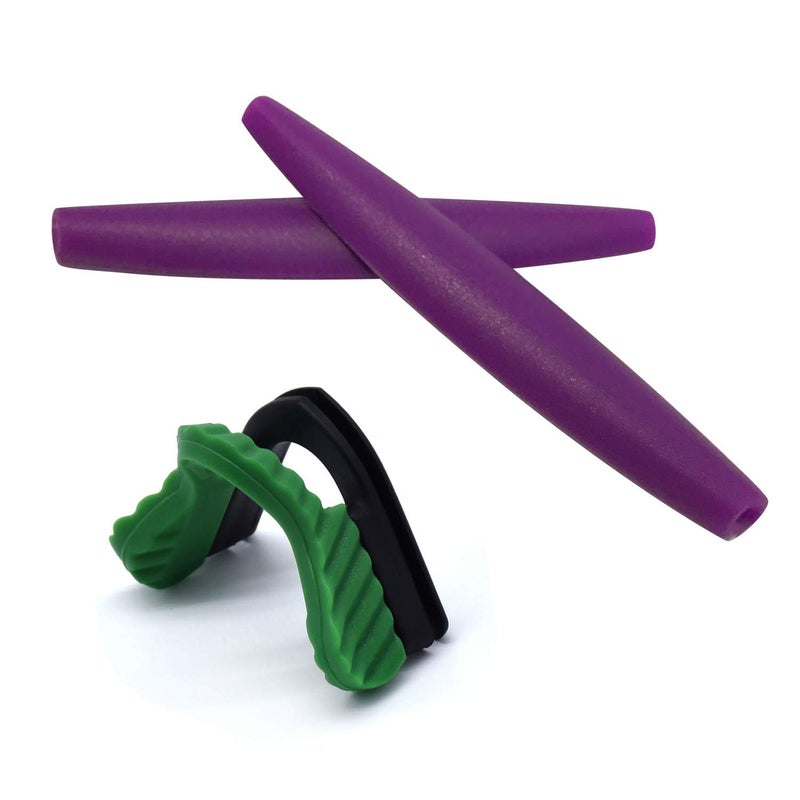 Generic HKUCO Purple Replacement Silicone Leg and Green Nose Pads For Oakley M Frame Series Earsocks Rubber Kit  - Image 1