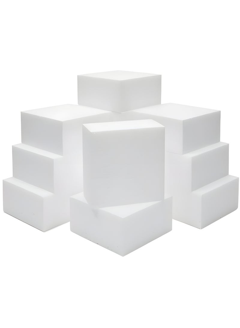 CRAFT MAGIC, Craft Foam Blocks, Polystyrene Foam Brick, Square Styrofoam Block, Craft Foam Board Sheets for Craft, Art Sculpting, Modeling, DIY School projects, Pack of 12 (Size- 10x10x4cm - Image 1