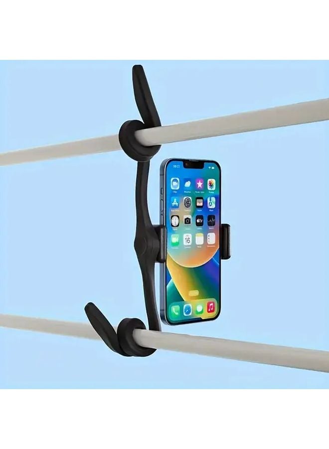 حامل سير رياضي أسود قابل للتعديل ومحمول للبث المباشر والتمارين الرياضية - Image 5