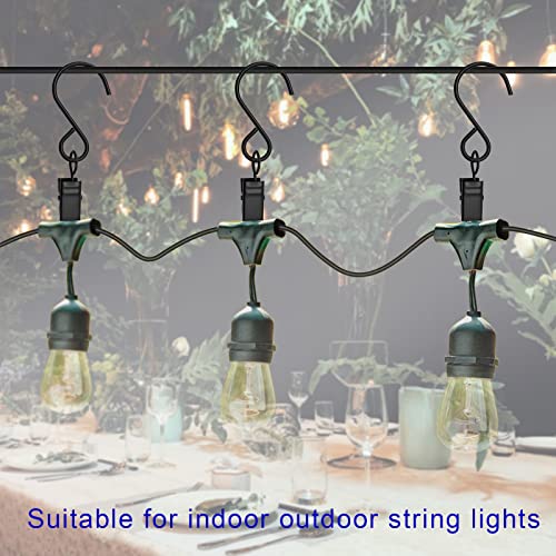 AMZSEVEN Stainless Steel S Hooks Curtain Clips, 50 Pack Hanging Party Lights Clips, Hangers Gutter Photo, Art Craft Display, 3 Inch Long, Black - Image 5