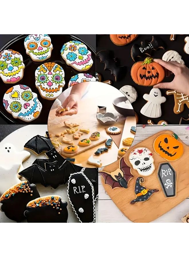This Set Includes 6 Stainless Steel Halloween Cookie Cutters With Various Designs For Cake And Cookie Baking Perfect For Halloween Celebrations - Image 4