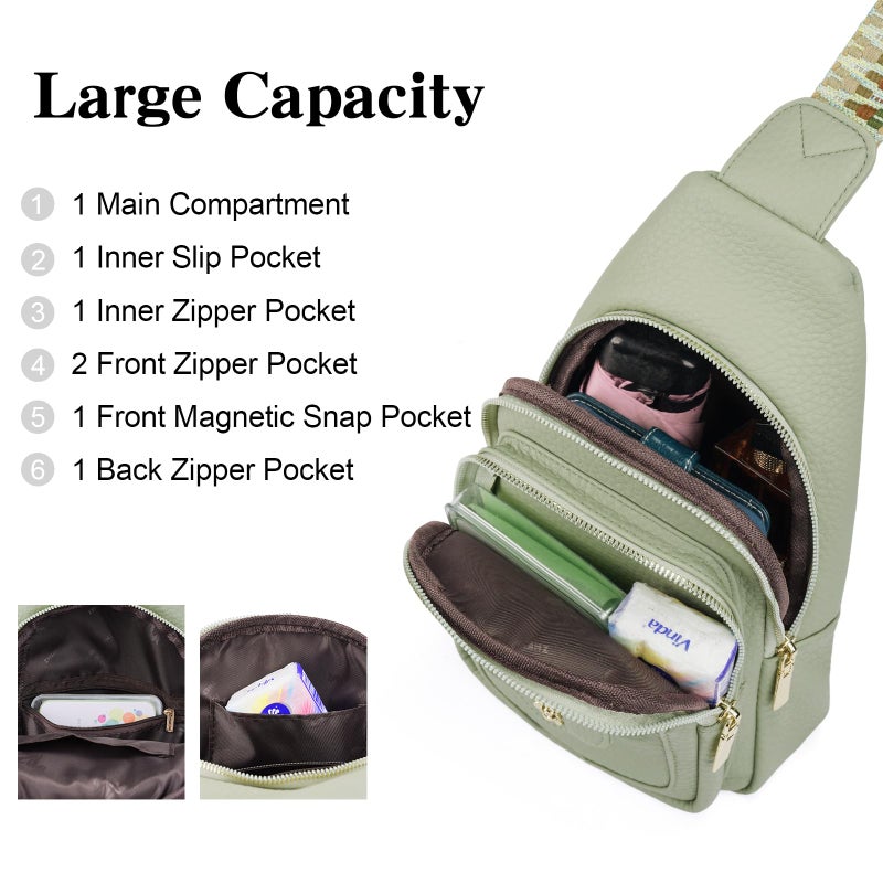 GAEKEAO Sling Bag Crossbody Bags for Women Vegan Leather Fanny Pack Chest Travel Anti Theft Purse Shoulder Bag handbags Gifts - Image 3