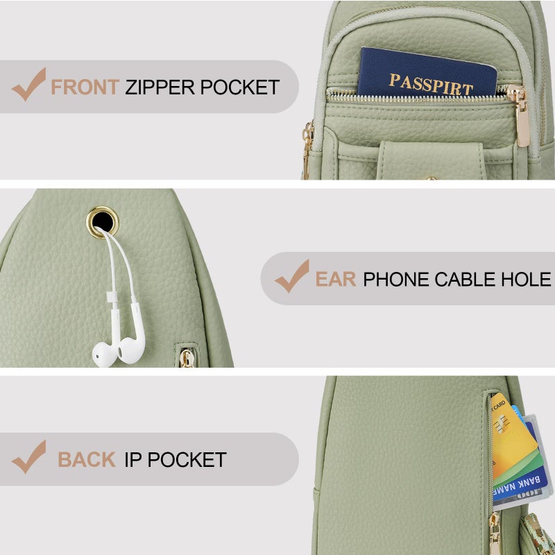 GAEKEAO Sling Bag Crossbody Bags for Women Vegan Leather Fanny Pack Chest Travel Anti Theft Purse Shoulder Bag handbags Gifts - Image 5