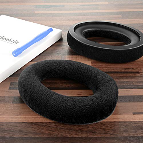 Geekria Comfort Velour Replacement Ear Pads for Sennheiser HD515, HD518, HD555, HD558, HD559, HD569, HD579, HD589 Headphones Ear Cushions, Repair Parts with Video Guide (Black) - Image 4