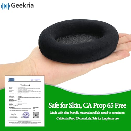 Geekria Comfort Velour Replacement Ear Pads for Sennheiser HD515, HD518, HD555, HD558, HD559, HD569, HD579, HD589 Headphones Ear Cushions, Repair Parts with Video Guide (Black) - Image 2