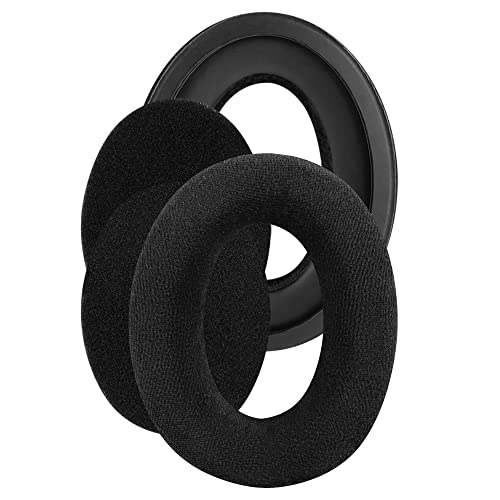 Geekria Comfort Velour Replacement Ear Pads for Sennheiser HD515, HD518, HD555, HD558, HD559, HD569, HD579, HD589 Headphones Ear Cushions, Repair Parts with Video Guide (Black) - Image 1