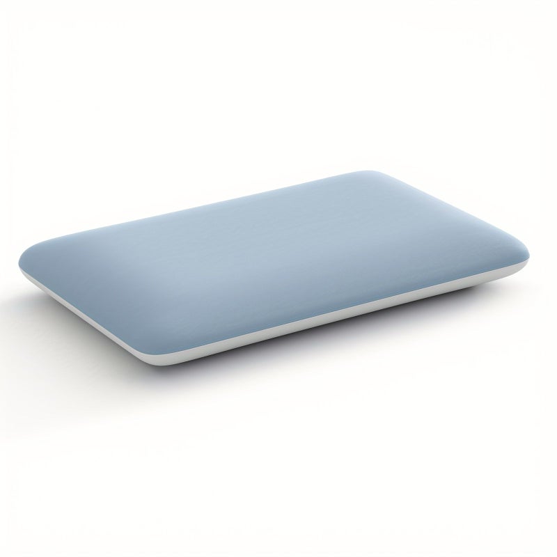 Thin Cooling Pillow For Bed Neck Pillow For Side Back Stomach Sleepers Slow Rebound Soft Comfort Dual Tone Pillowcase With Ice And Polyester 2 Sided Nap Travel Office Light Blue White 21 65 X 13 78 X 3 15 Inch - Image 4