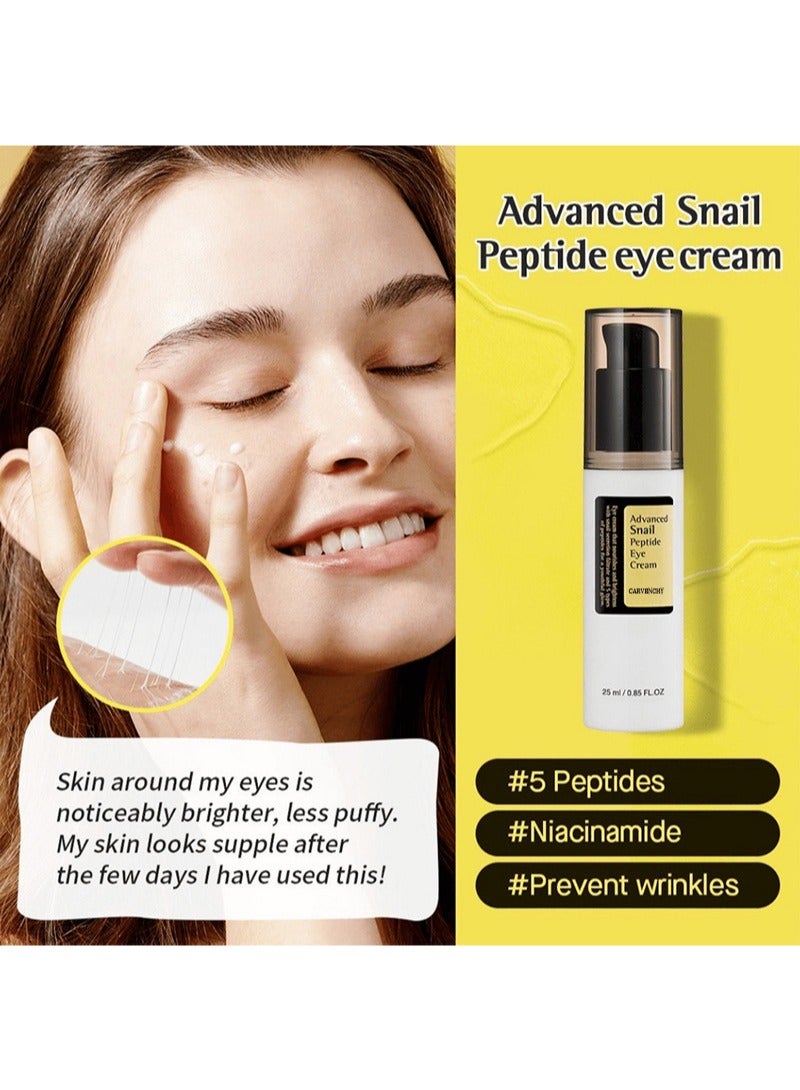 CARVENCHY Advanced Snail Peptide Eye Cream 25ml | A 72% Snail Secretion Filtrate, Peptide and Niacinamide based eye cream | Fragrance Free - Image 2