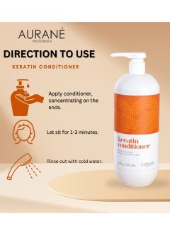 AURANE Keratin Conditioner 1000ml - Professional Hair Care for Repairing and Nourishing Damaged Hair - Keratin Infused Formula for Frizz Control - Hydrating and Smoothing - Salon Quality Re  - Image 4