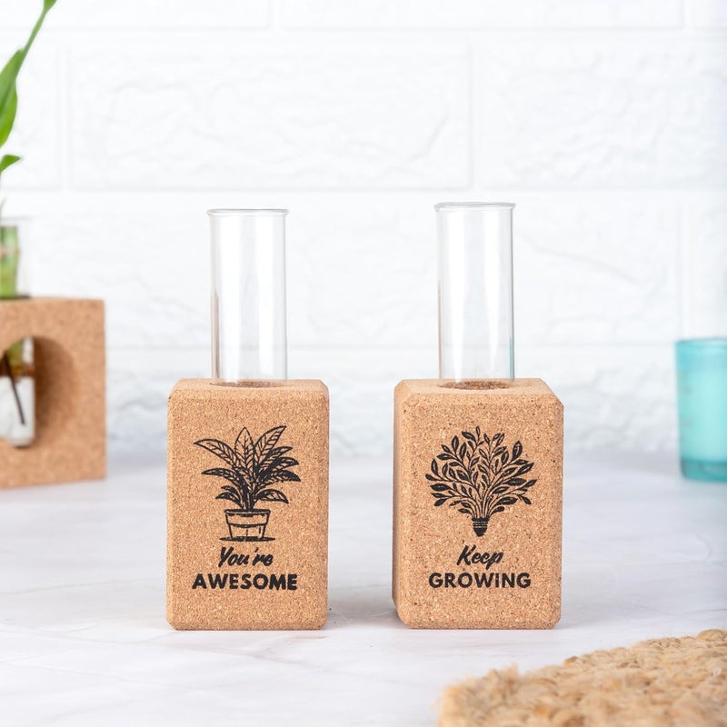 Artmansha Artmansha Positive Affirmation Fridge Planters Set of 2 Tiny Flower Vase Cute Home Decor Quirky Birthday Gift Gift for Friends Small Size 75 cm - Image 2