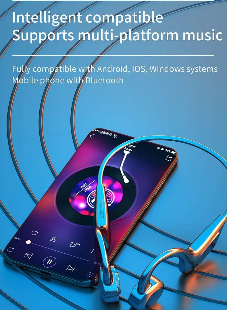 Bluetooth Headphones Bone Conduction Open Ear Wireless earphone Sport Headset Waterproof with Mic for Gym, Cycling, Hiking - Image 2