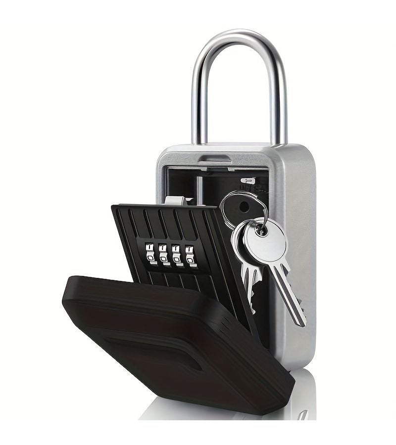 Silvery Anti-theft Hook Code Key Box Super Secure Metal Key Safe for Outdoor Home Garage Office Storage - Image 1