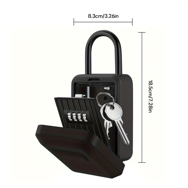 Silvery Anti-theft Hook Code Key Box Super Secure Metal Key Safe for Outdoor Home Garage Office Storage - Image 2