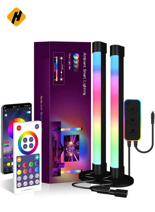 هوها قضبان مصباح LED الذكية RGB ، الإضاءة المحيطة ، قضبان ضوء تدفق شاشة Bluetooth مع التحكم في التطبيق ، شريط ضوء ألوان ألوان لتزيين التليفزيون/الغرفة/الفيلم/الكمبيوتر.  - Image 1