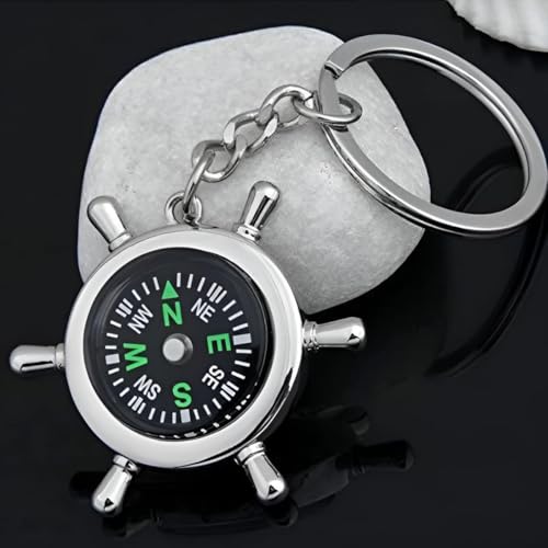 Obedient Metal Anchor Design with Compass Car Keychain for Men and Women - Keyring for Auto Lovers - Accessory Gift, Pack of 1 - Image 1