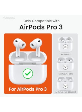 جراب متوافق مع AirPods Pro 3 (2025)، غطاء واقٍ مقاوم للصدمات من مادة TPU بملمس جلدي مع مجموعة تنظيف وسلسلة مفاتيح، إضاءة LED أمامية مرئية، لـ AirPods Pro الجيل الثالث - برتقالي كوزميك - view 2