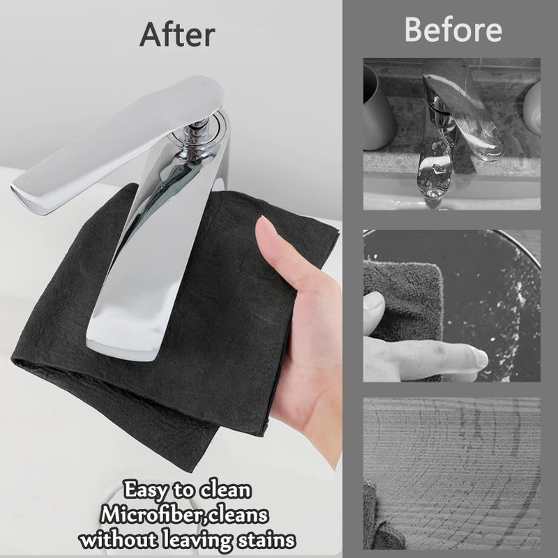 XANGNIER Thickened Magic Cleaning Cloth,8 Pcs Lint Free Cloth,Reusable Microfiber Cleaning Rag for Windows,Mirror,Glass,Car,Gray - Image 4