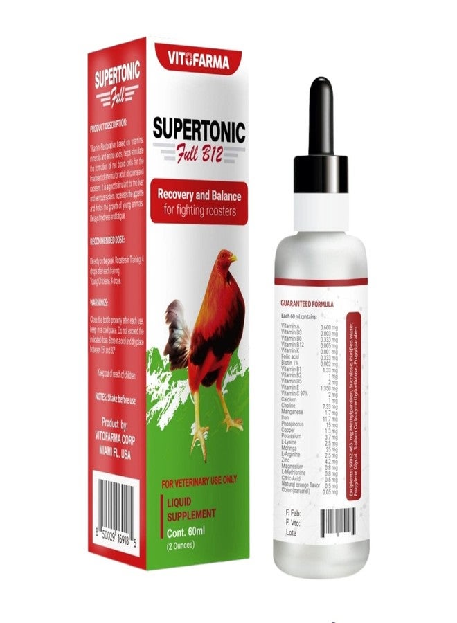 VITOFARMA Supertonic Full B12 for Rooster - Multivitamin boosters for Roosters, Vitamin Recovery Liquid 60ml - Image 2