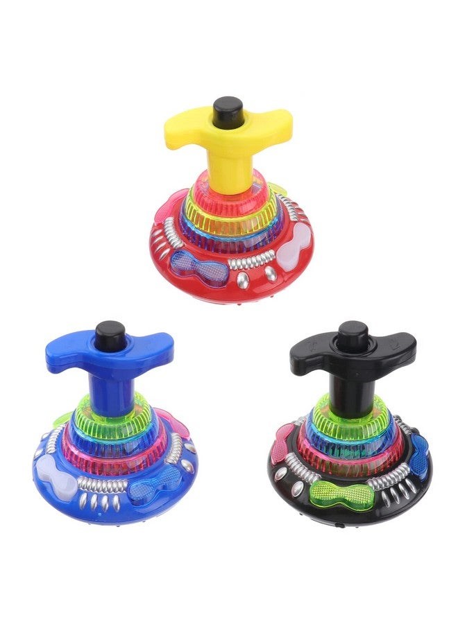 Toyvian 9Pcs Light Up Spinning Tops Flashing Music Gyro LED Shining Toys Colorful Flash Light Spinning Tops Party Supplies for Kids - Image 1