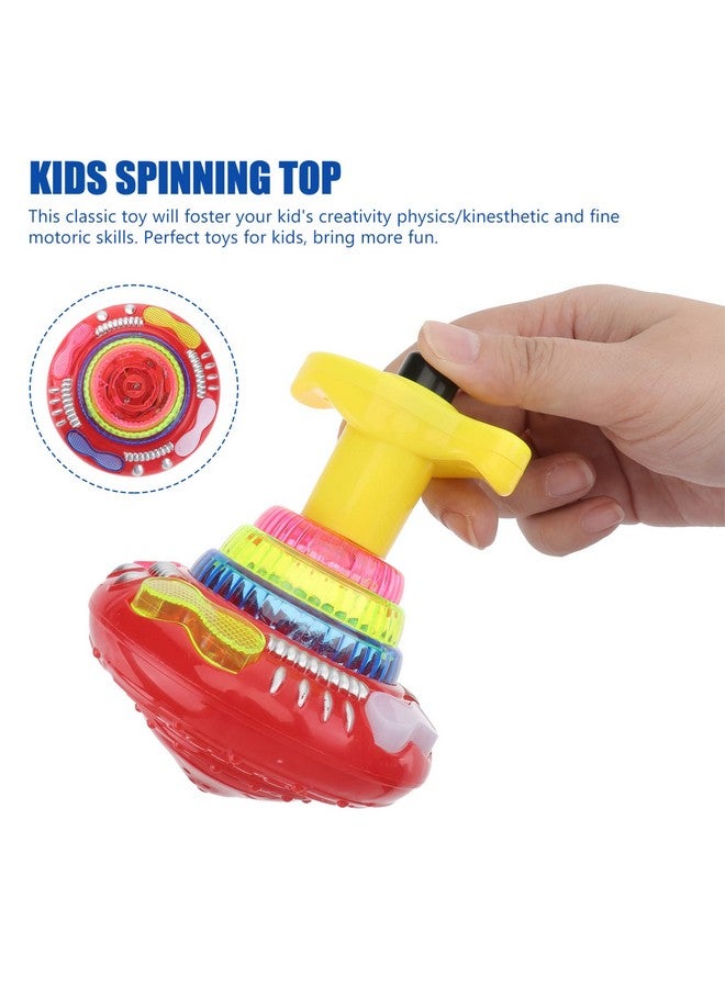 Toyvian 9Pcs Light Up Spinning Tops Flashing Music Gyro LED Shining Toys Colorful Flash Light Spinning Tops Party Supplies for Kids - Image 3