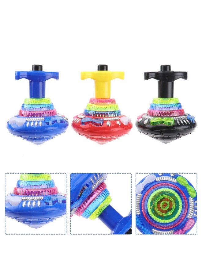 Toyvian 9Pcs Light Up Spinning Tops Flashing Music Gyro LED Shining Toys Colorful Flash Light Spinning Tops Party Supplies for Kids - Image 4