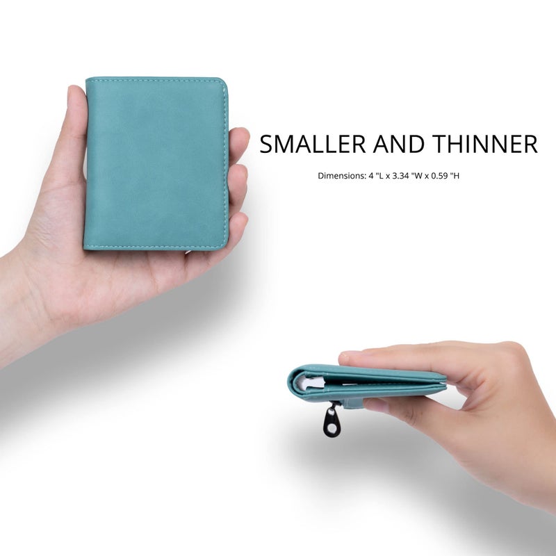 Alldaily Small RFID Wallet for Women Slim Compact Bifold Pocket Ladies Travel Mini Purse (Purist Blue) - Image 2