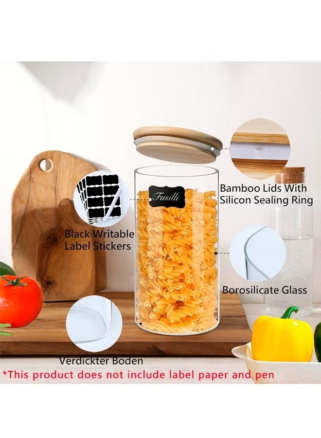 3 Pcs Glass Storage Jars Set ，700ml，Food Containers with Airtight Bamboo Lids, Perfect for Kitchen Organization - Flour, Rice, Pasta, Sugar, Coffee Beans - Image 4