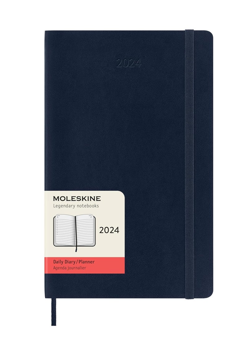 MOLESKINE Moleskine 2024 Daily Planner, 12M, Large, Sapphire Blue, Soft Cover (13x21 cm)  - Image 1