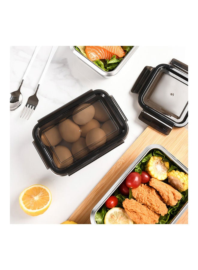 Fresh Keeping Box 316 Stainless Steel Crisper Super Large Capacity Refrigerator Special Frozen Storage Fruit Bento Box Volume:316 rectangle 2800ml silver 26*26*26cm  - Image 3