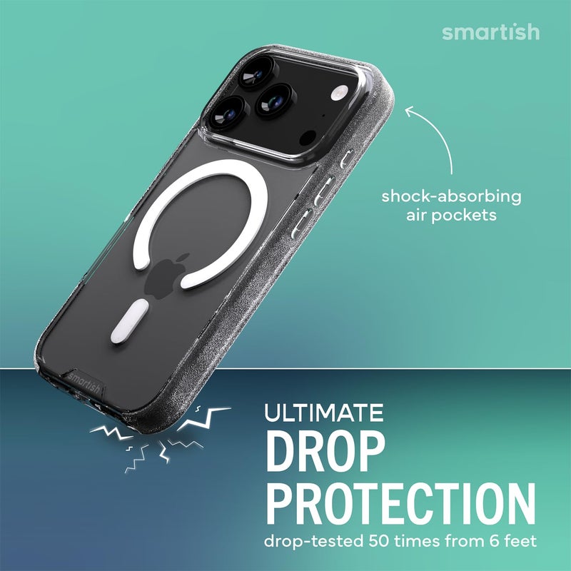 SmartishÂ® iPhone 17 Pro MagSafe Clear Case - Gripmunk Magnetic Slim Case [Lightweight + Protective] Anti-Yellowing Thin Grip Clear Cover for Apple iPhone 17 Pro - Clearly Clear - Image 2