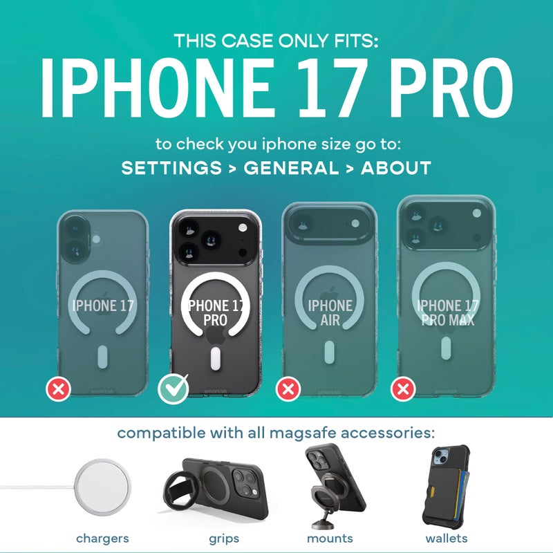 SmartishÂ® iPhone 17 Pro MagSafe Clear Case - Gripmunk Magnetic Slim Case [Lightweight + Protective] Anti-Yellowing Thin Grip Clear Cover for Apple iPhone 17 Pro - Clearly Clear - Image 5