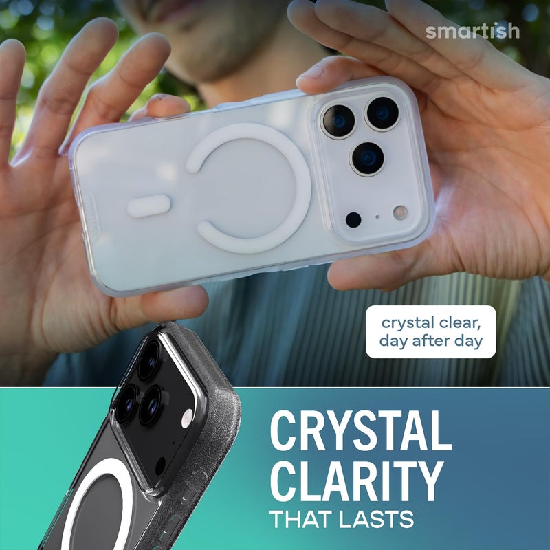 SmartishÂ® iPhone 17 Pro MagSafe Clear Case - Gripmunk Magnetic Slim Case [Lightweight + Protective] Anti-Yellowing Thin Grip Clear Cover for Apple iPhone 17 Pro - Clearly Clear - Image 4