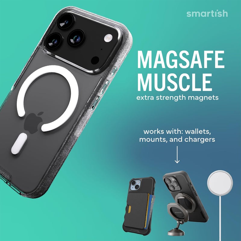 SmartishÂ® iPhone 17 Pro MagSafe Clear Case - Gripmunk Magnetic Slim Case [Lightweight + Protective] Anti-Yellowing Thin Grip Clear Cover for Apple iPhone 17 Pro - Clearly Clear - Image 3