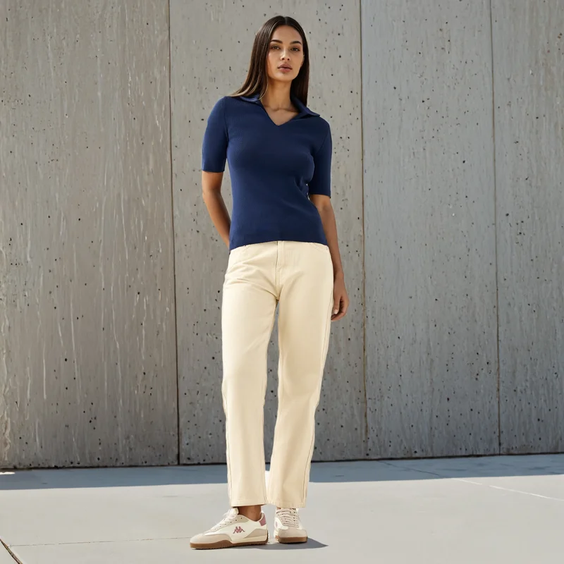 Splash FAV Textured V-neck Polo T-shirt