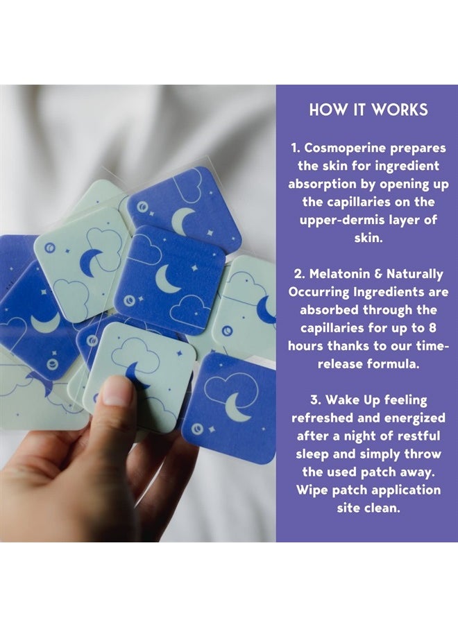 Sleep Patches with Melatonin, Valerian, GABA and naturally occurring ingredients - Sleep aid alternative with easy, overnight application that helps promote higher quality restorative deep sleep