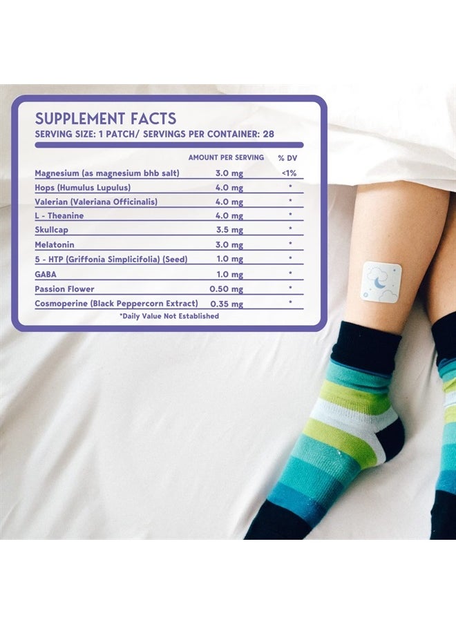 Sleep Patches with Melatonin, Valerian, GABA and naturally occurring ingredients - Sleep aid alternative with easy, overnight application that helps promote higher quality restorative deep sleep