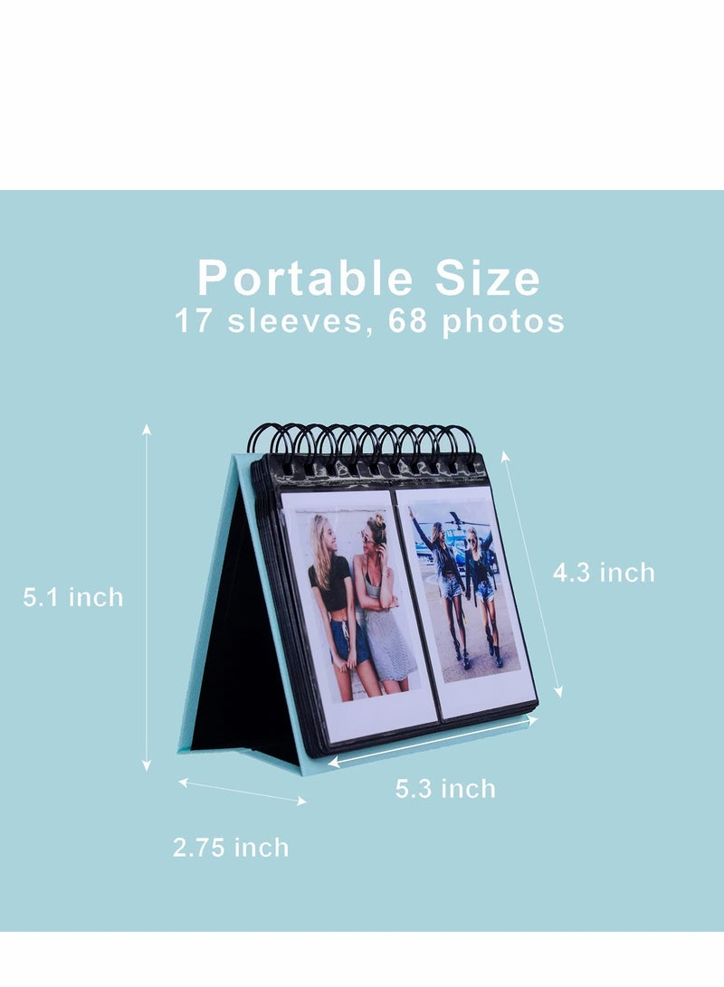 Excefore 68 Pockets Mini Photo Album for Instax 7s 8 9 25 26 50s 70 90 Instax SP 1 Polaroid PIC300P Z2300 LG PD 233 239 Name Card (Blue) - Image 5