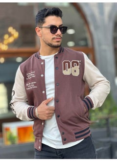 Miron جاكيت كولج للرجال 08 مقاس عادي - بيج - بني  - Image 1