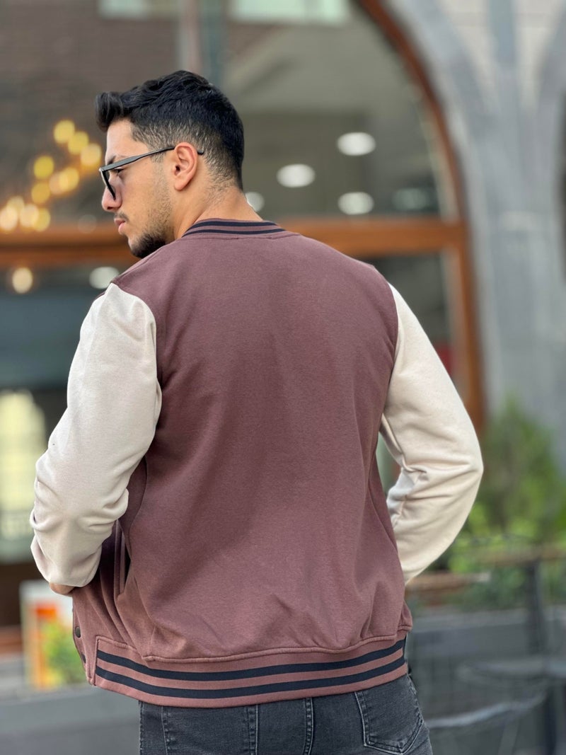 Miron جاكيت كولج للرجال 08 مقاس عادي - بيج - بني  - Image 5