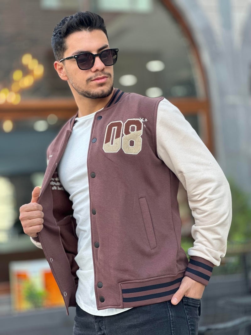 Miron جاكيت كولج للرجال 08 مقاس عادي - بيج - بني  - Image 3