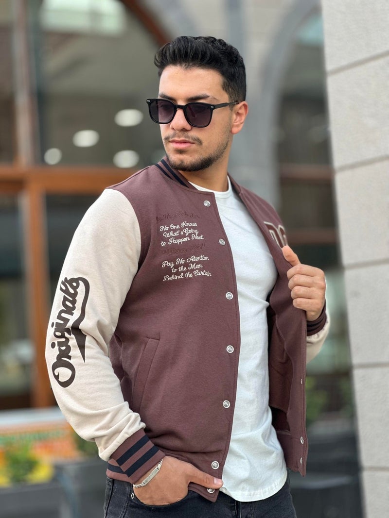 Miron جاكيت كولج للرجال 08 مقاس عادي - بيج - بني  - Image 4