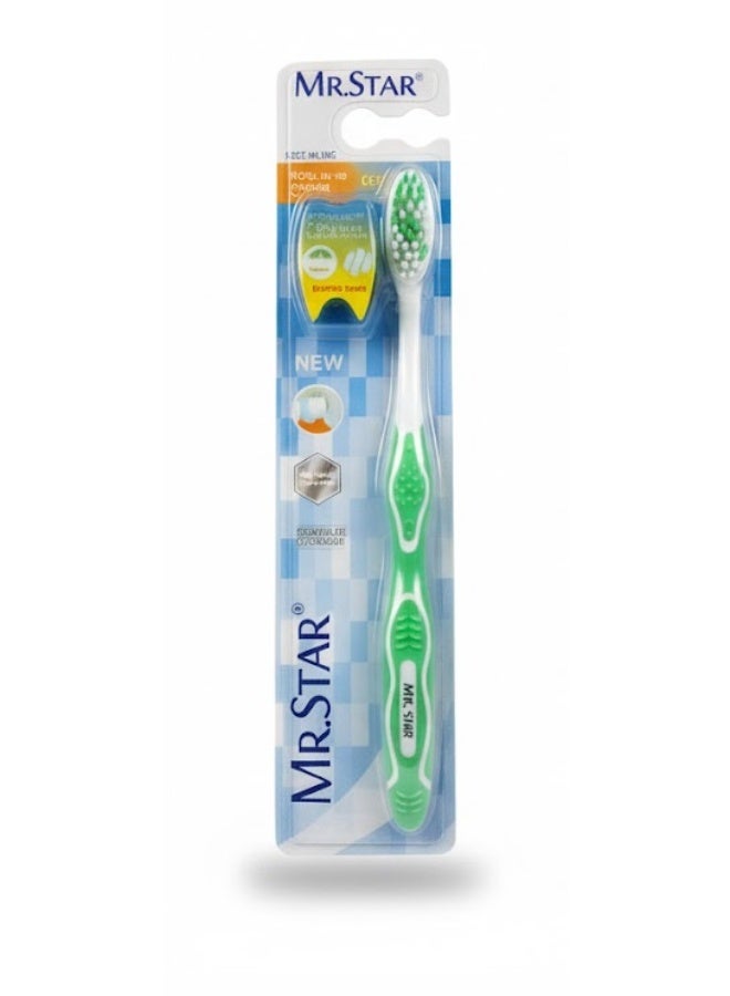 Tongue Cleaner Medium Toothbrush For Adults + Dental Floss