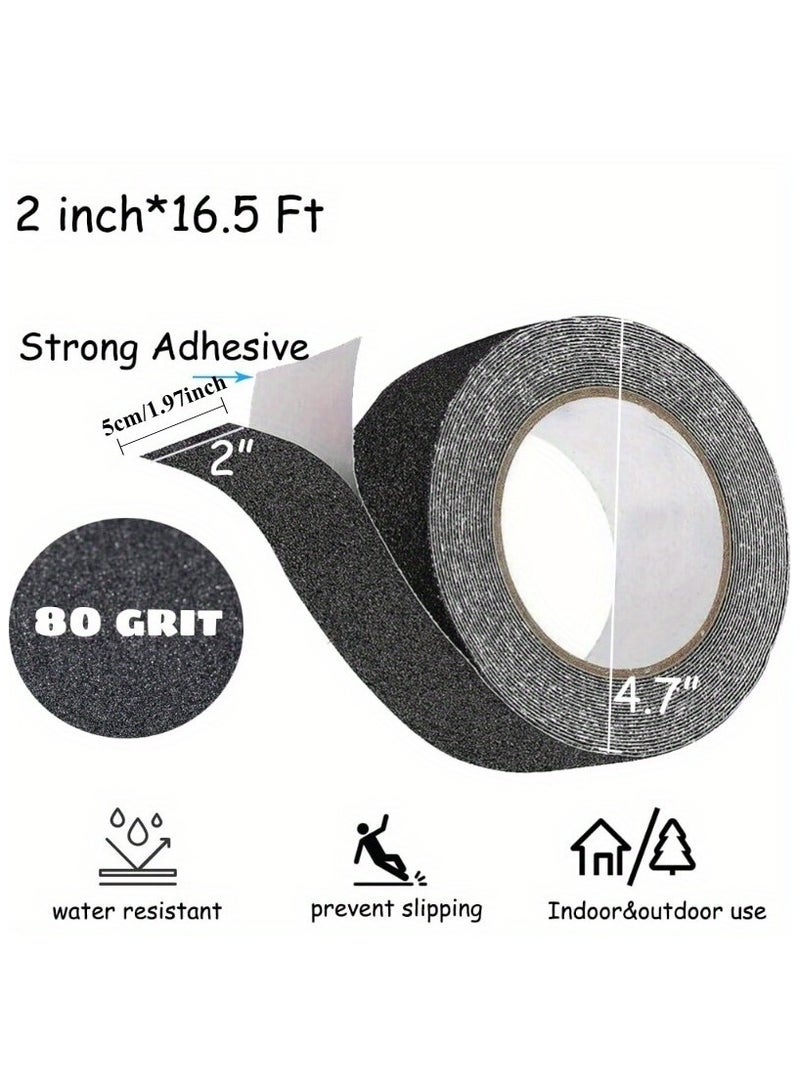 1 Piece Frosted Non-Slip Tape, Non-Slip Tape, Stair Grip Tape, Friction Tape, Stair Non-Slip Grip Tape, Grip Tape Roll, Waterproof Grip Tape (2 inches x 16.5 feet) - Image 4