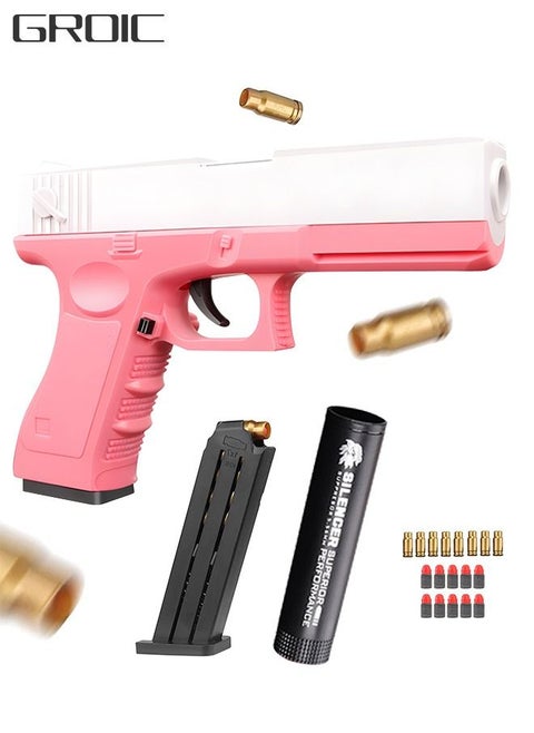 Soft Bullet Gun Shell Ejection Soft Bullet Toy Gun Foam Blaster Soft Bullet Play Gun with Soft Bullets & Pull Back Action Pistol Toys for Kids