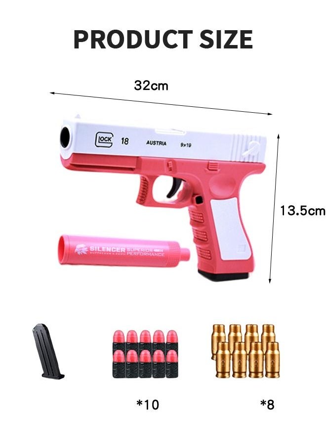 GROIC - Soft Bullet Gun Shell Ejection Soft Bullet Toy Gun Foam Blaster Soft Bullet Play Gun with Soft Bullets & Pull Back Action Pistol Toys for Kids - Image 1