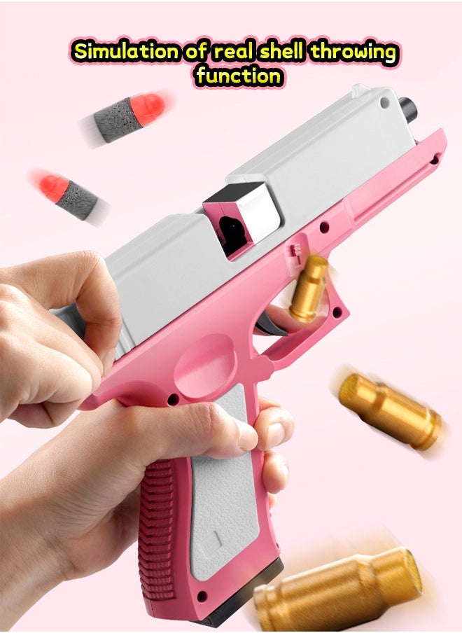 GROIC - Soft Bullet Gun Shell Ejection Soft Bullet Toy Gun Foam Blaster Soft Bullet Play Gun with Soft Bullets & Pull Back Action Pistol Toys for Kids - Image 1